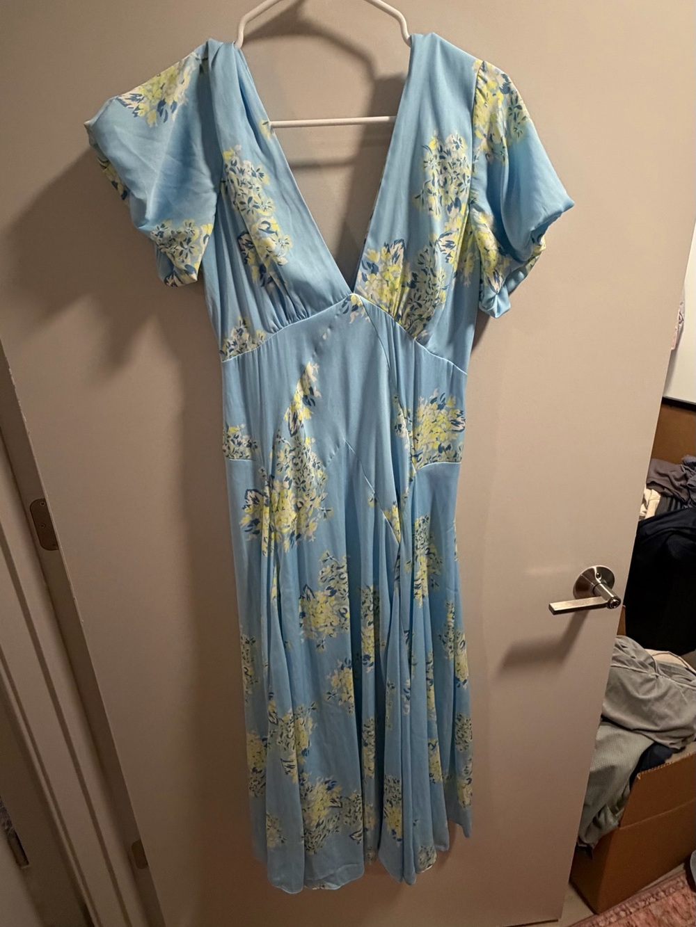 Free People Sky Blue Floral Maxi Dress